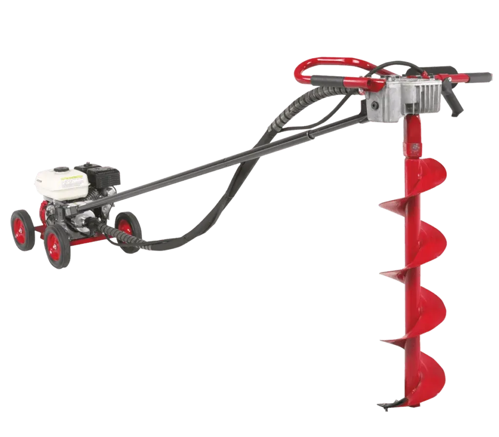 Little Beaver mechanical earth drill on white